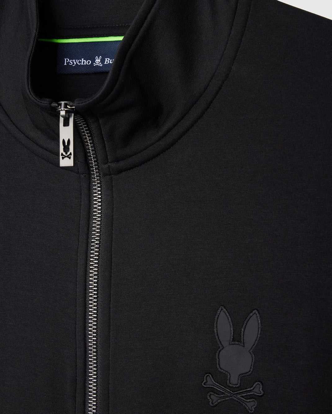 Sweat a Capuche Psycho Bunny Lyons High Collar Full Zip Noir Homme | HPJ-61956334